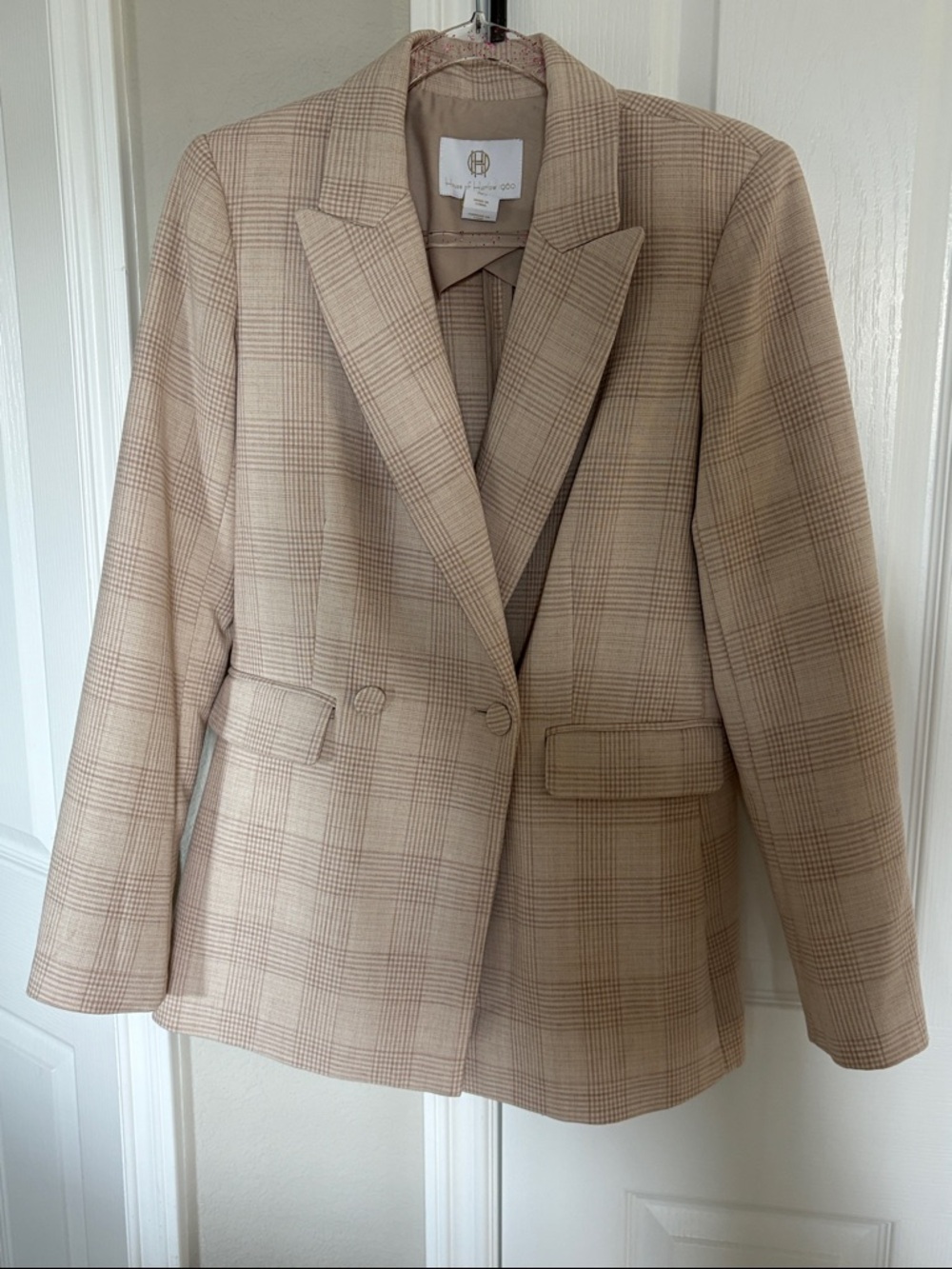 House of Harlow 1960 - plaid tan blazer